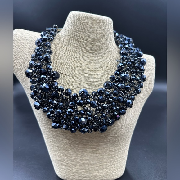 Aldo Jewelry - ALDO Roccoa Statement Collar Necklace in Midnight Blue Beautiful Bead Work EUC
